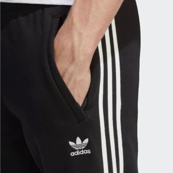ADIDAS Mens Classic 3 Stripe Banded Bottom Joggers Track Pants Trefoil Hip Logo - Picture 4 of 7